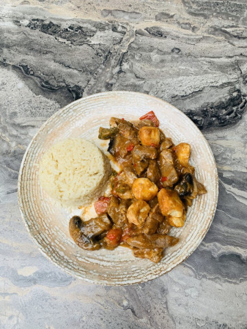 χοιρινο με μουσταρδομελο καραμελο καροτο